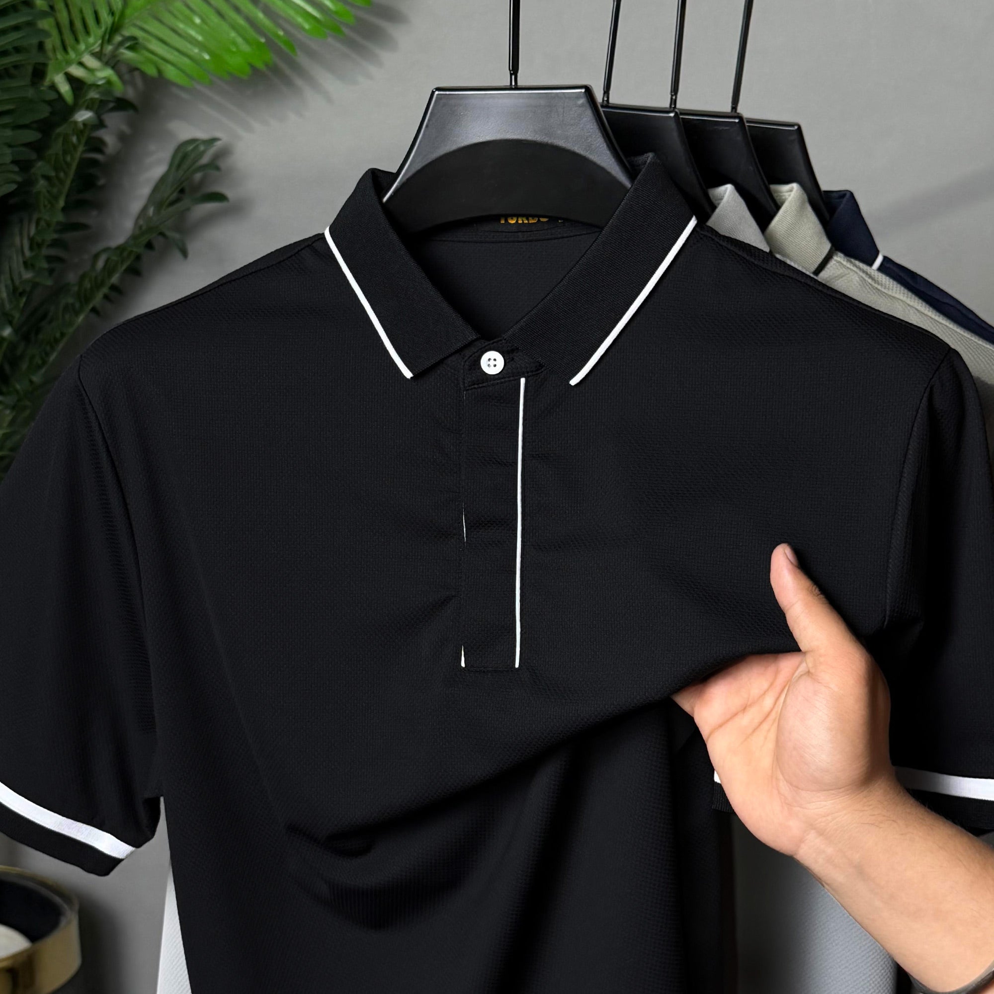Turbo Piping Collerd Style Men's Polo T-Shirt