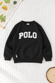 Polo Pony Basic Round Neck Kid's Sweatshirt In Black
