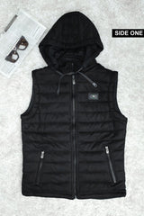 Quilted Pattern Double Side Imported Men's Gilet In Black