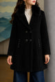 Women's Double-Breasted Design Imp Wool Long Coat