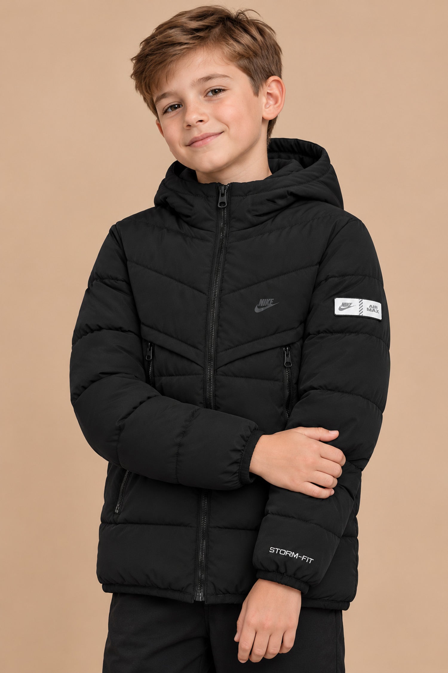 Nke Storm-FIT Windrunner Imported Kid's Puffer Jacket In Black