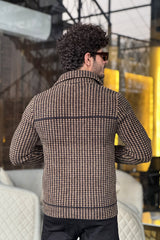 Block Pattern Imported Men's Woolen Jacket