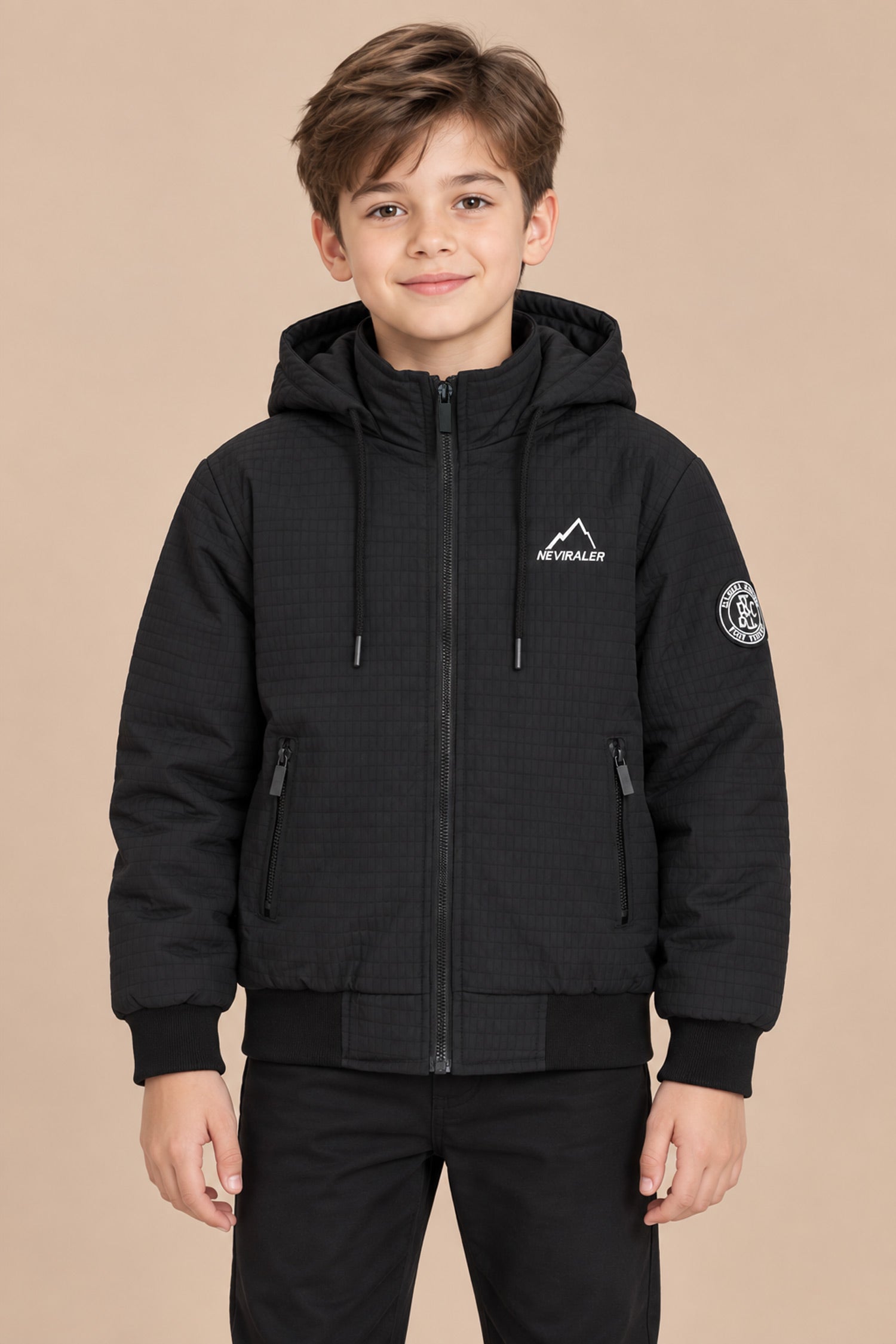 Windproof Reflective Detachable Hood Imported Kid's Puffer Jacket