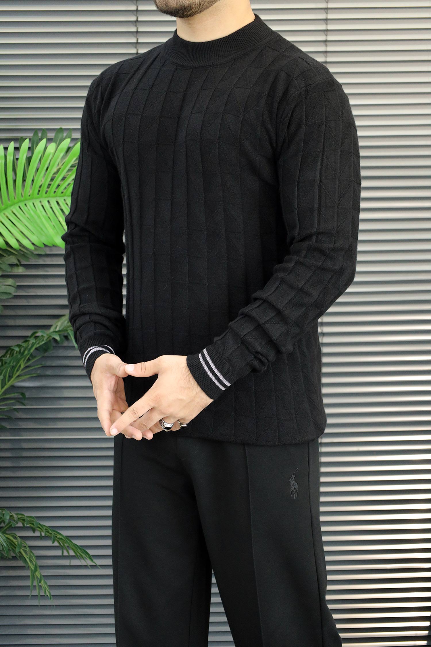 Turbo Self-Design Textured Imported Round Neck Men's Sweater