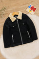 Relaxed Fit Imported Kid's Suede Leather Jacket