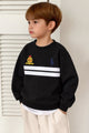 Rph Lren Classic Panneled Round Neck Kid's Sweatshirt In Black