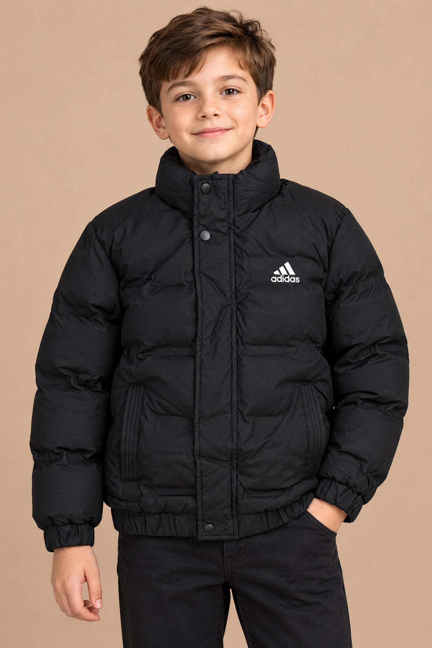 Adds Essentials Hybrid Imported Kid's Puffer Jacket In Black