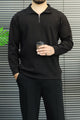 Turbo Gorp-Core Style Imported Mock Neck Men's Sweatshirt In Black