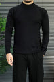 Turbo Warm Padding Imported Plain Mock Neck Men's Sweater