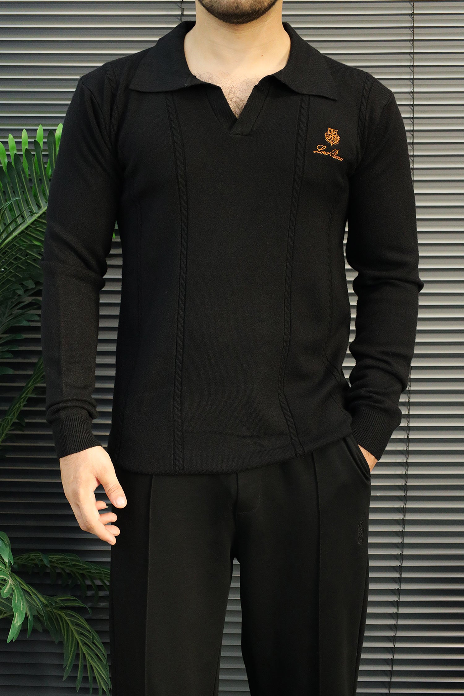 Lro Piana Skipper Collar Imported Men's Sweater