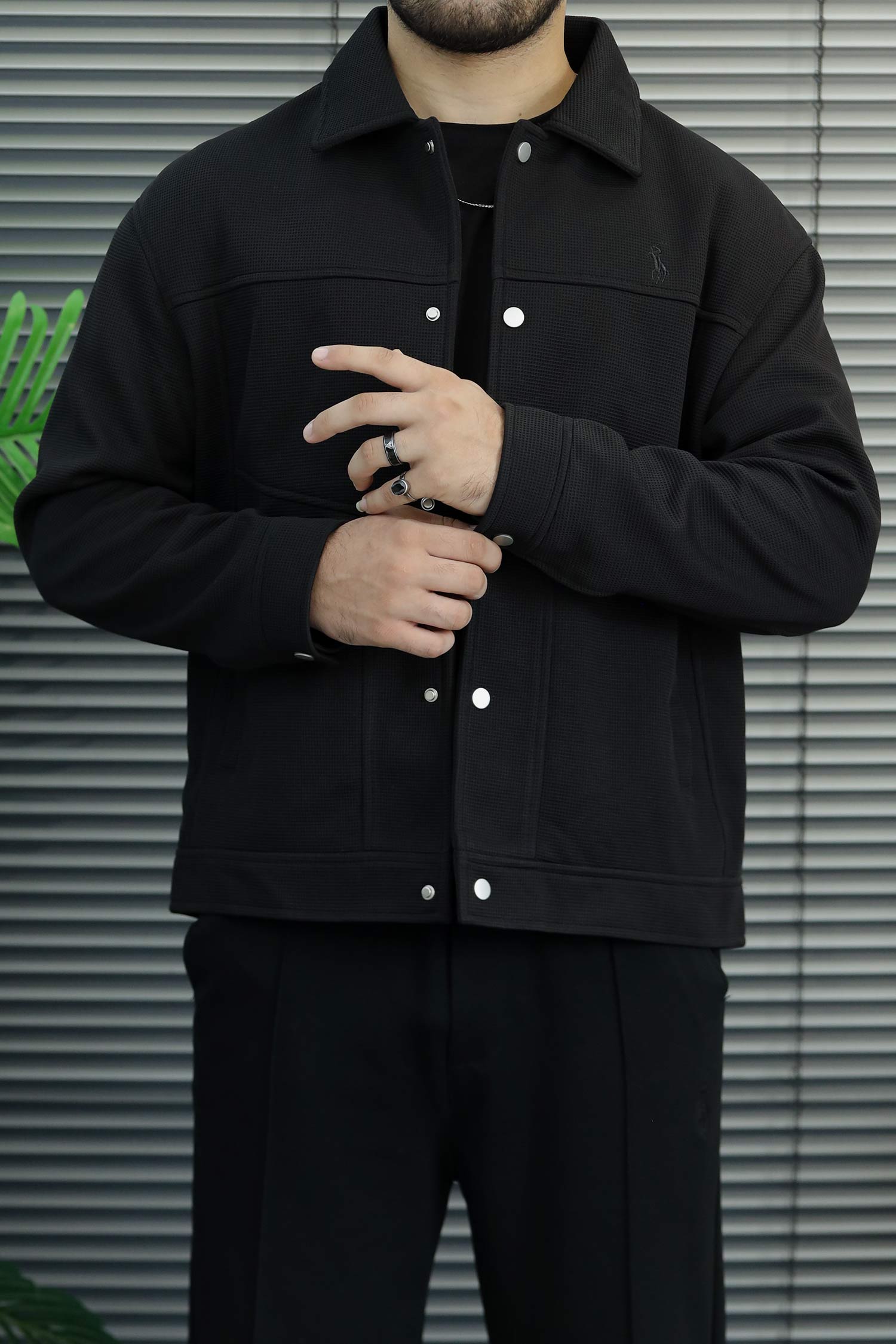 Turbo x Polo Heritage Casual Corduroy Imported Men's Suede Wool Jacket In Black