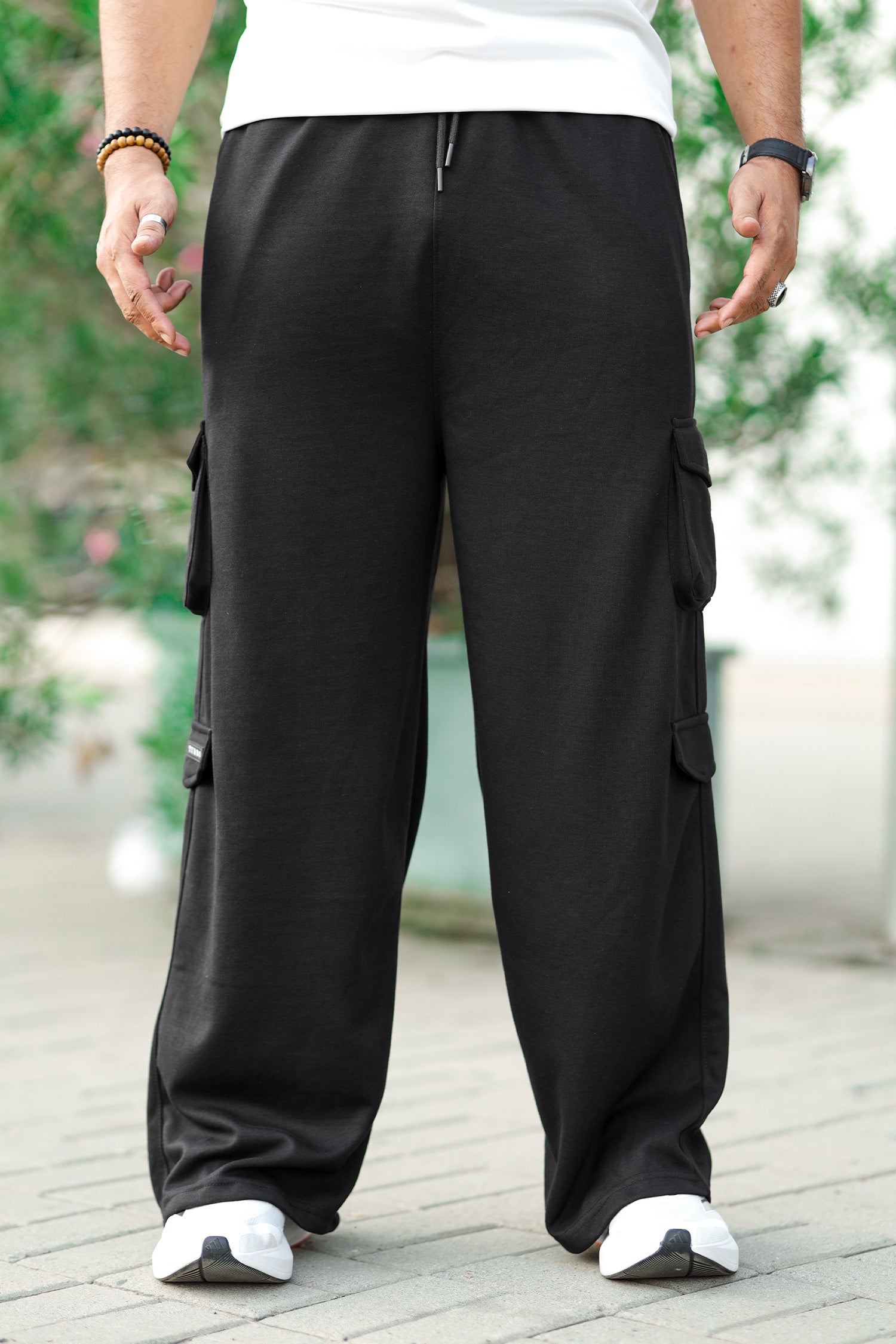 Turbo Pocket Style Loose Bottom Imp Cotton Blend Trouser