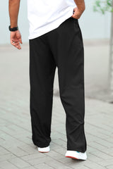 Turbo Loose Bottom Zip Style Imported Sportswear Trouser In Black