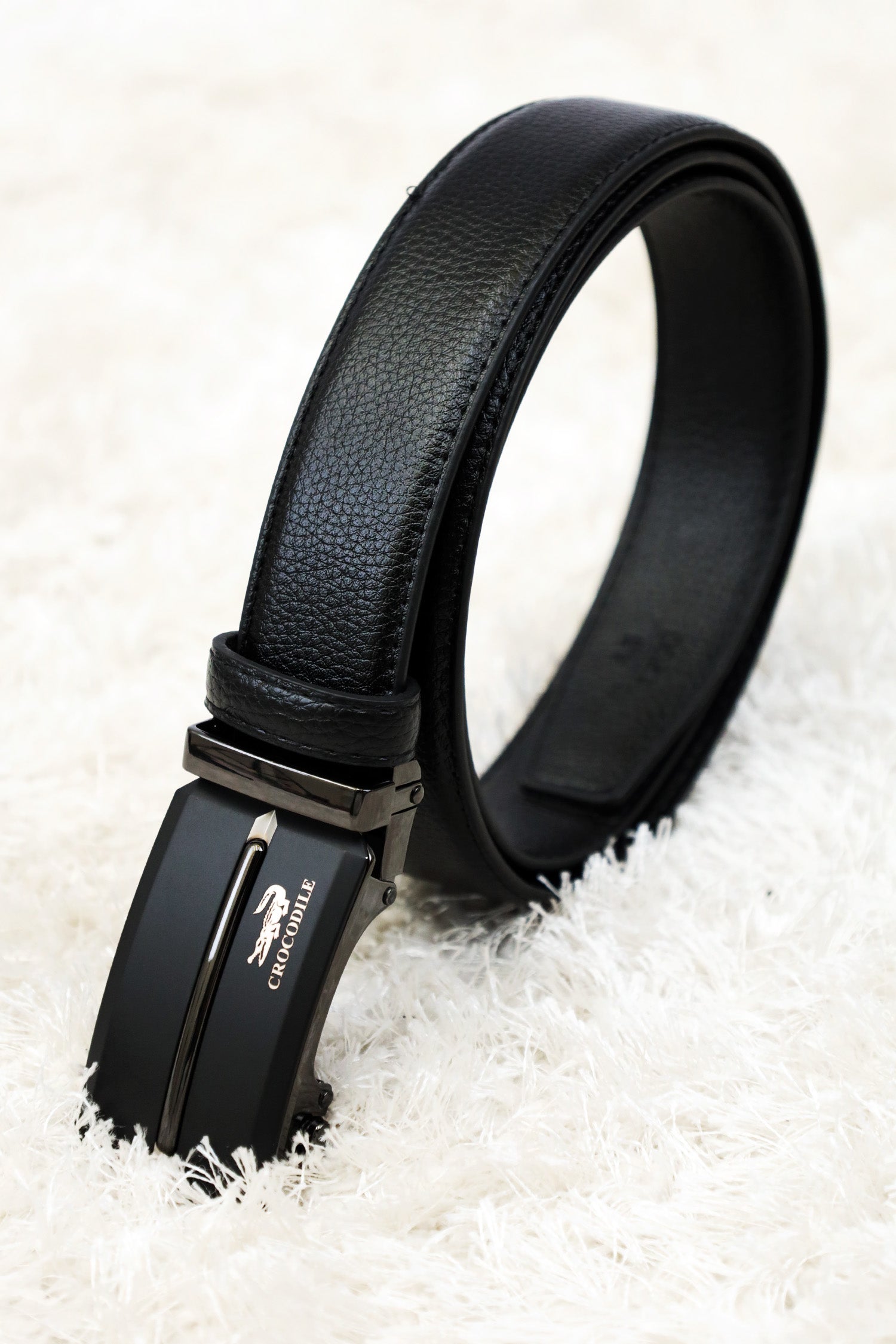 Crocdile Metal Alloy Automatic Buckle Branded Belt