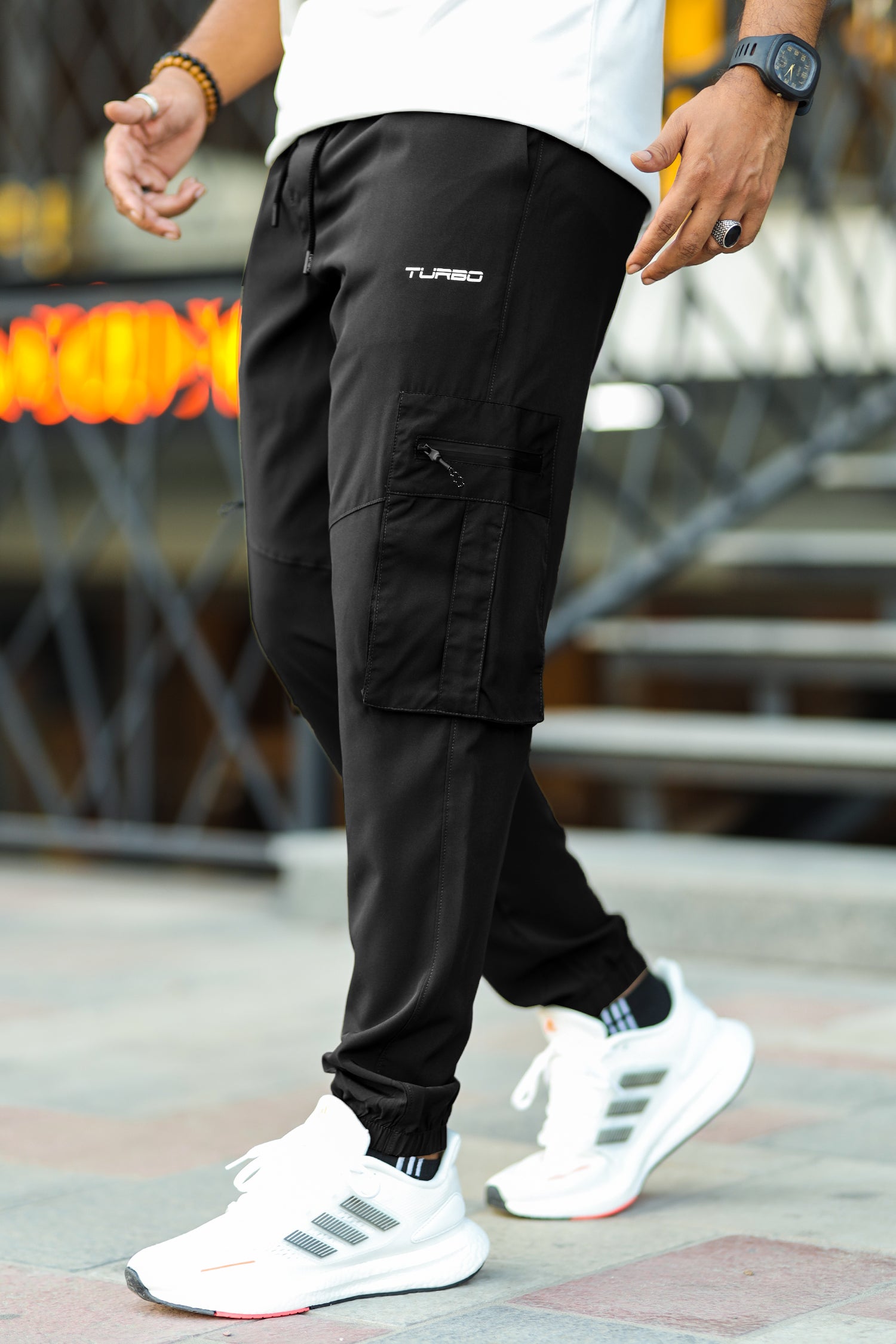 Turbo 6 Pockets Dryfit Cargo Trouser in Black