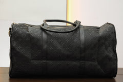 Luis Vten Imported MonoGram Embossed Texture Travel bag in Black