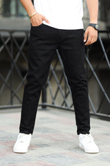 Plain Turbo Ankle Fit Jeans In Black