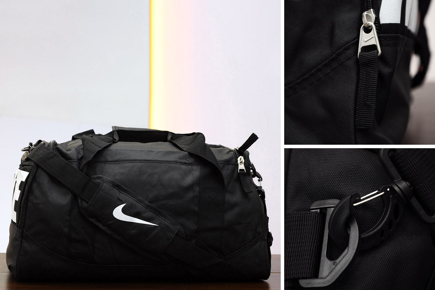 Nke Front & Back Logo Travel Bag In Black