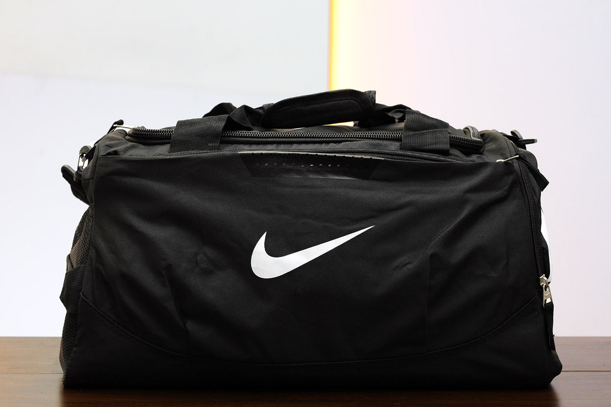 Nke Front & Back Logo Travel Bag In Black