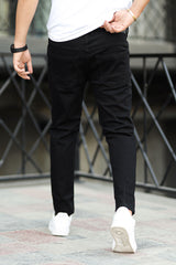 Plain Turbo Ankle Fit Jeans In Black