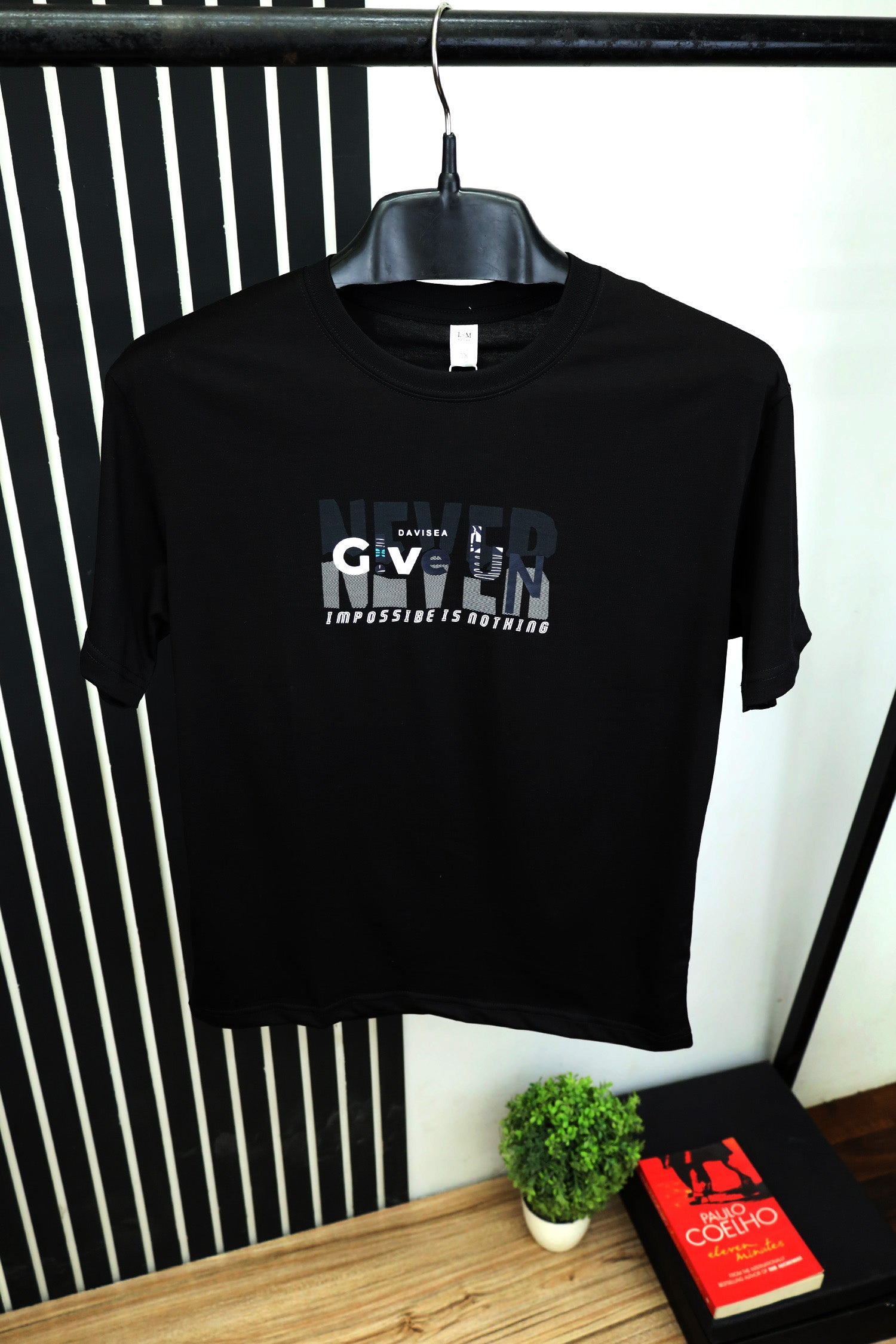 Never Give Up Round Neck Oversized T-Shirt