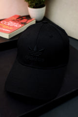 Adds Embroidered Logo Cotton Cap In Black