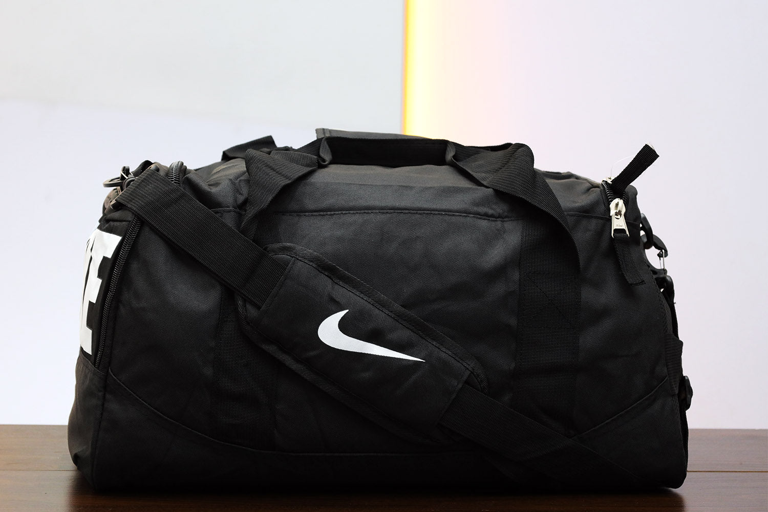 Nke Front & Back Logo Travel Bag In Black