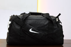 Nke Front & Back Logo Travel Bag In Black