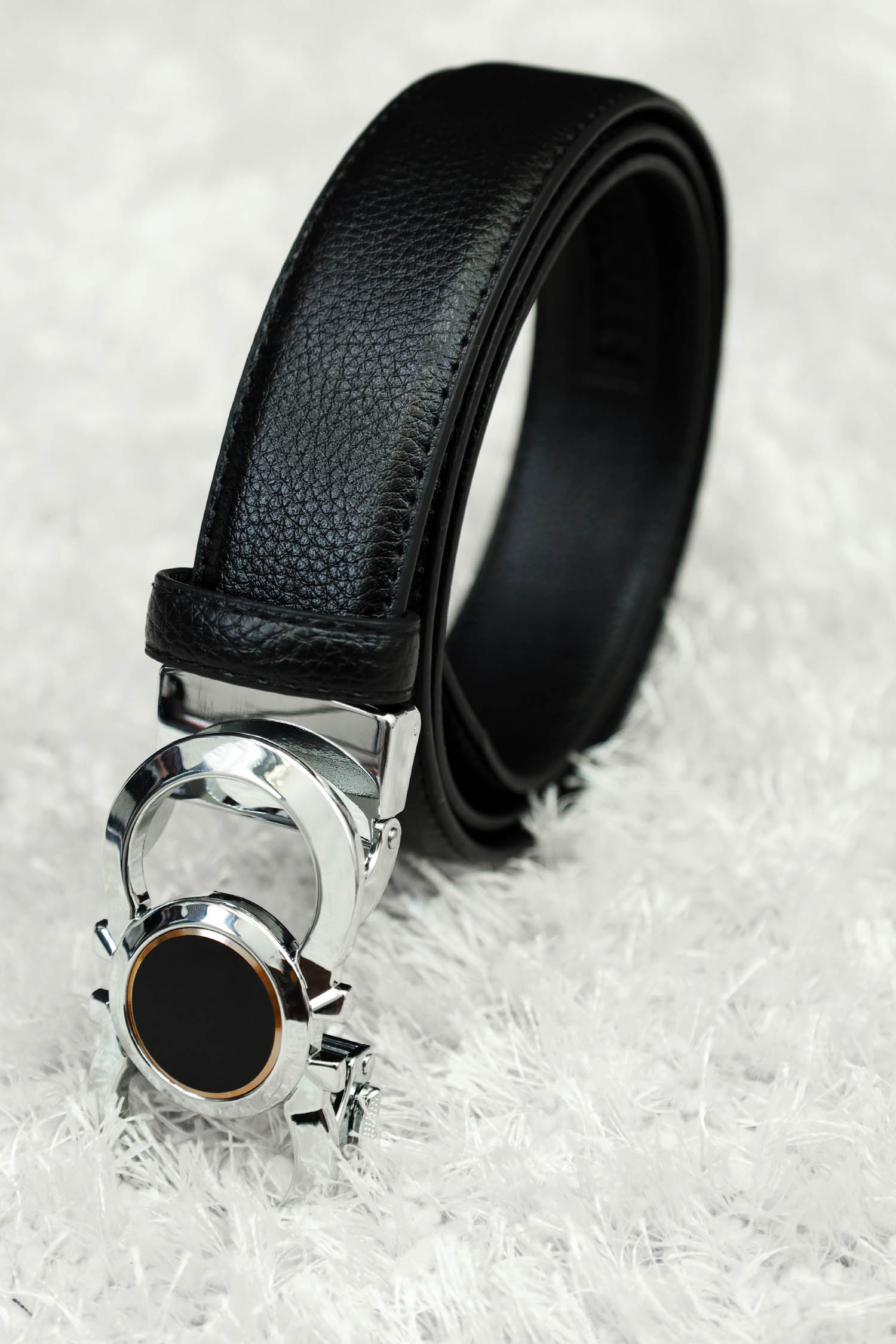 Fergmo Metal Alloy Automatic Buckle Branded Belt