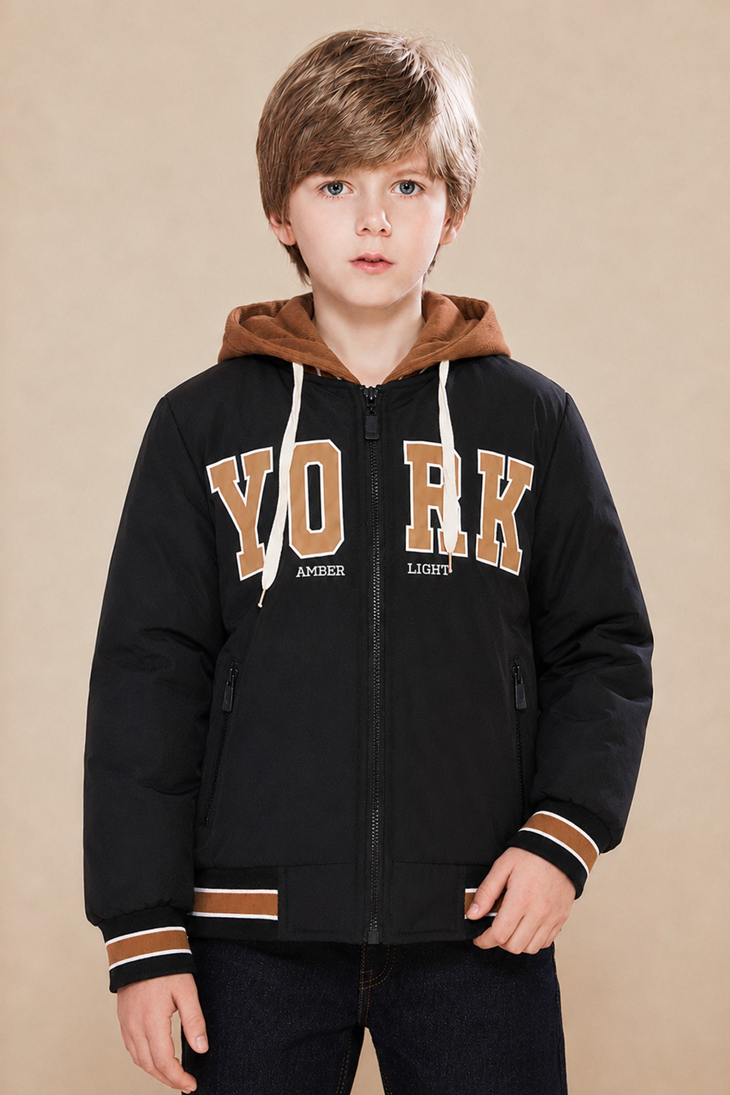 Double-Sided Hooded Insulated Imported Kid's Puffer Jacket