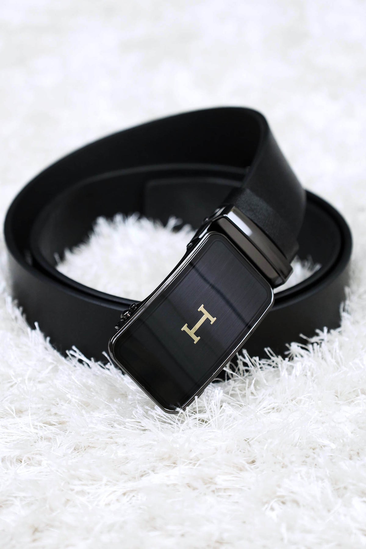 Hrmes Metal Alloy Automatic Buckle Branded Belt