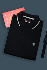 Front Embroidered Logo Plain Polo Shirt