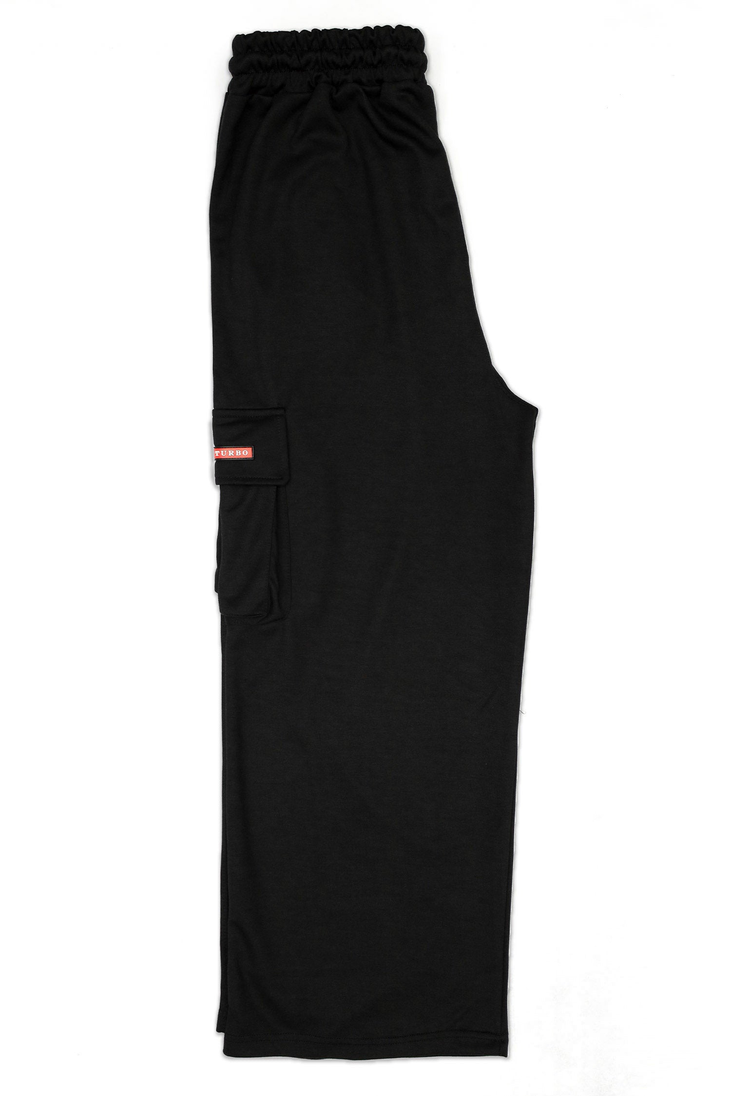 Turbo Multi-Pockets Loose Bottom Imp Cotton Blend Trouser In Black