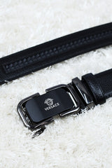 Versce Metal Alloy Automatic Buckle Branded Belt