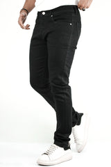 Plain Turbo Slim Fit Jeans In Black