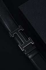 Hrmes Metal Alloy Automatic Buckle Branded Belt