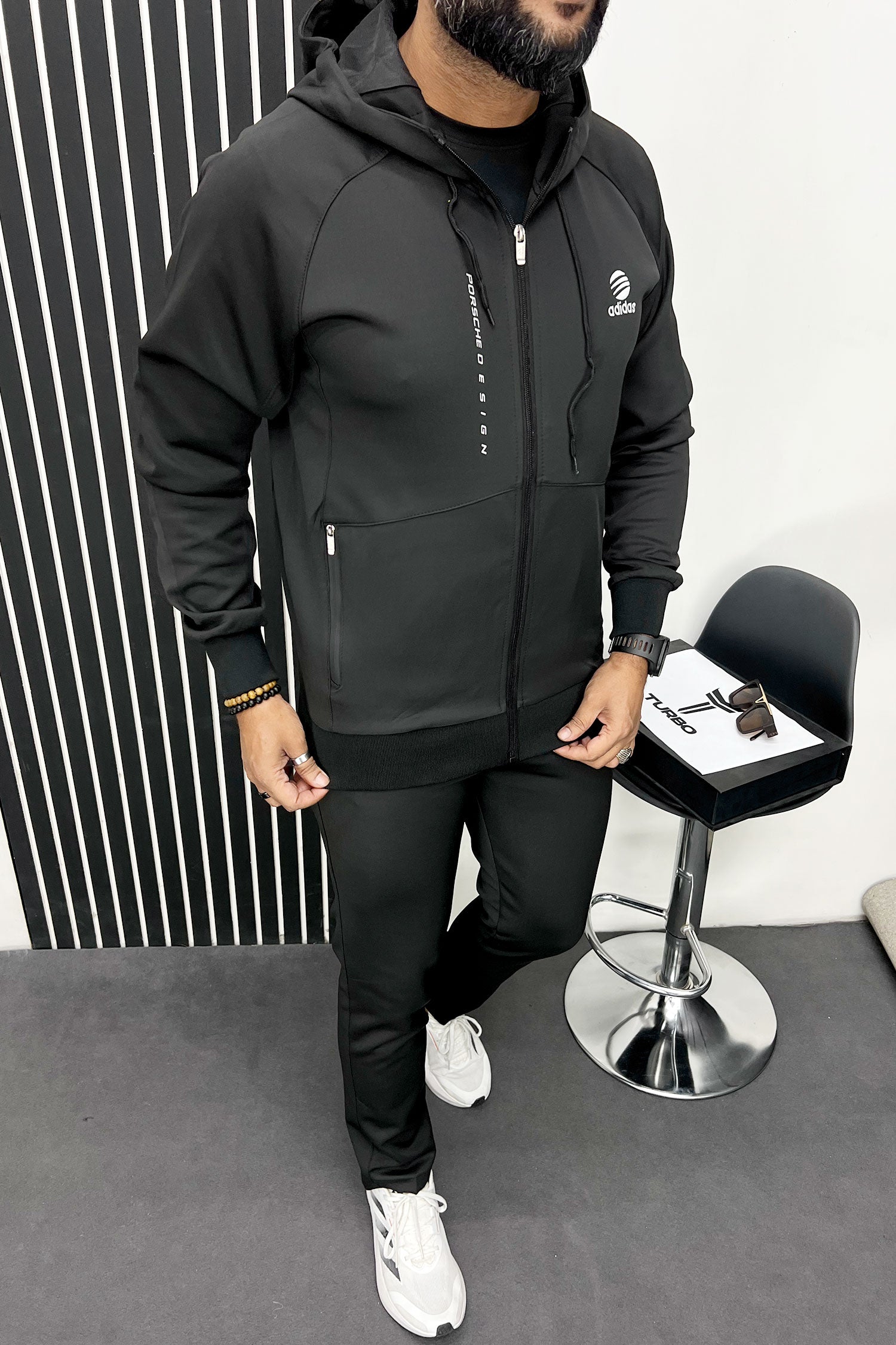 Adds Porsche Design Sportswear Men Zipper Tracksuit