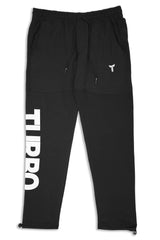 Turbo Bottom Writing SlimFit Imported Sportswear Trouser in Black