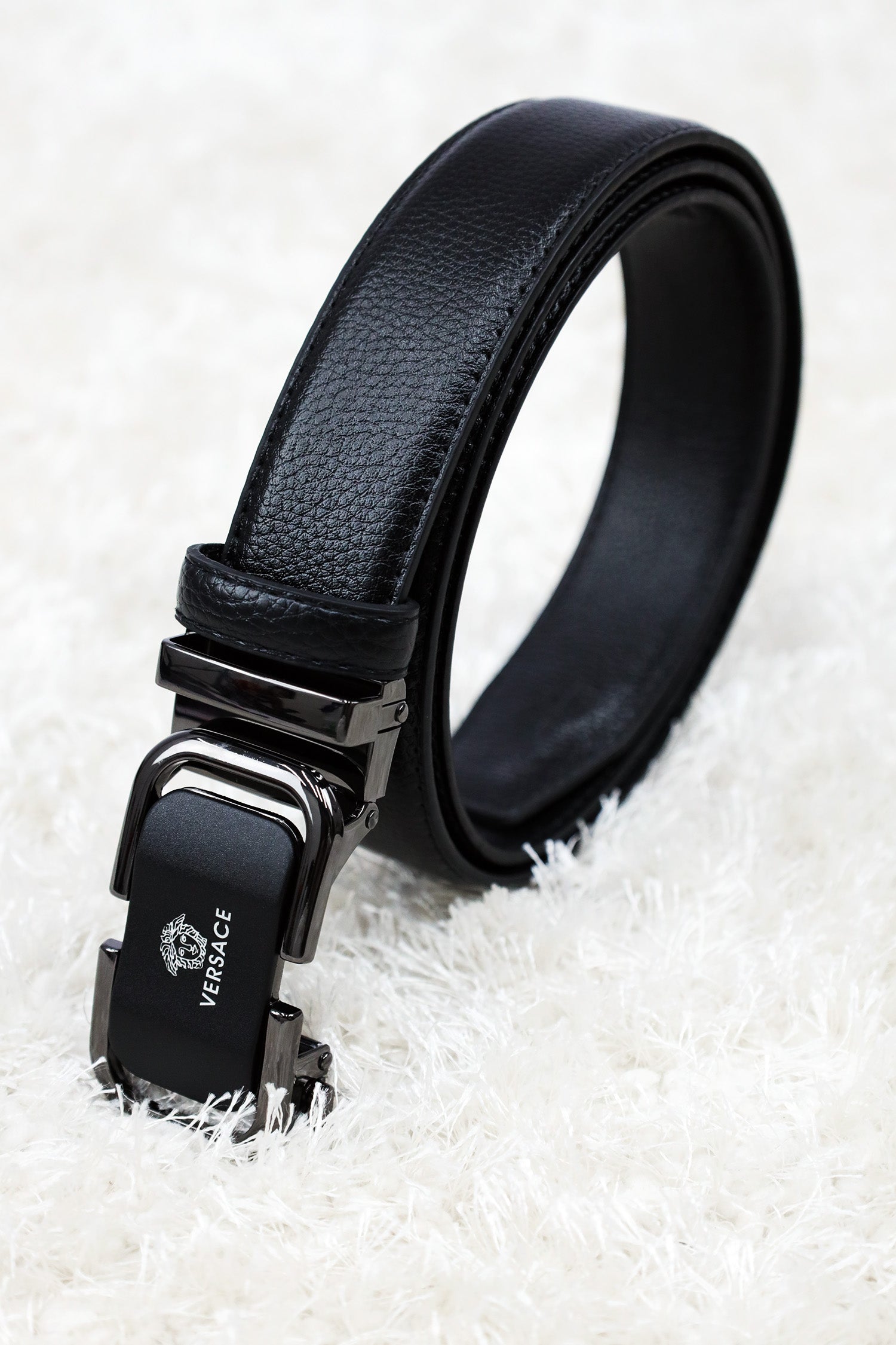 Versce Metal Alloy Automatic Buckle Branded Belt