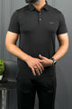 Turbo Luxury Breathable Stitchless Men's Polo Shirt In Black