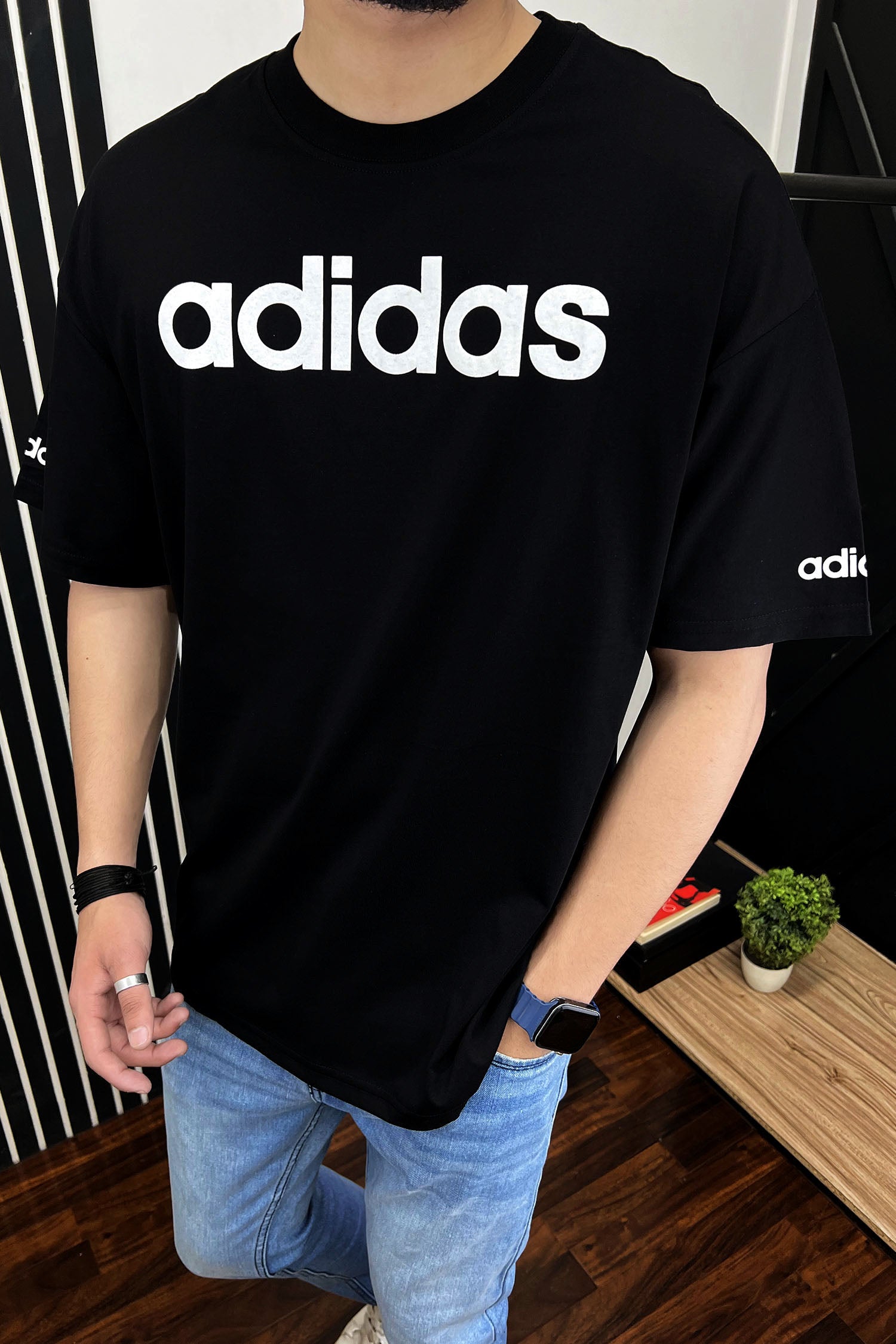 Adds Front Slogan Oversized T-Shirt