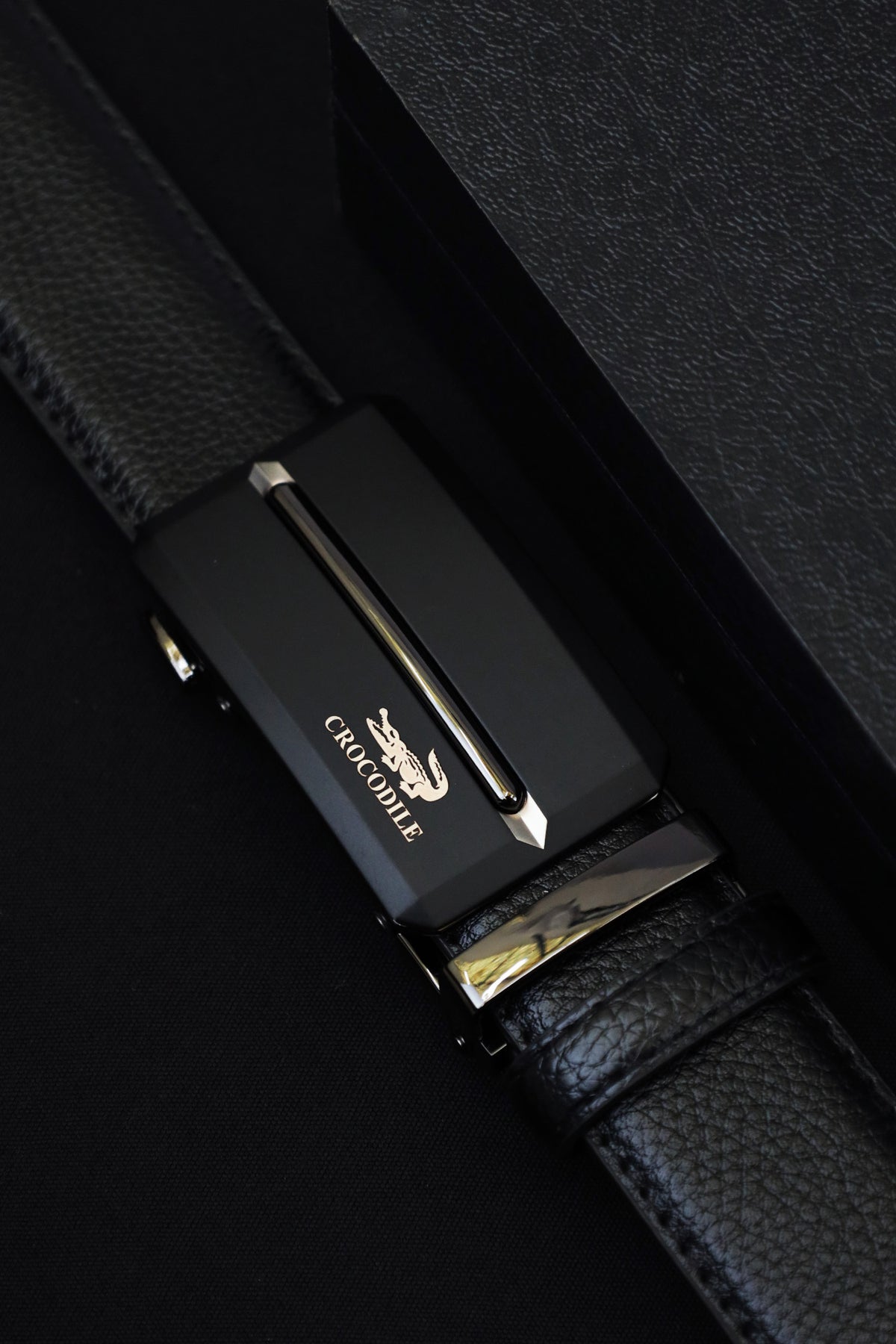 Crocdile Metal Alloy Automatic Buckle Branded Belt