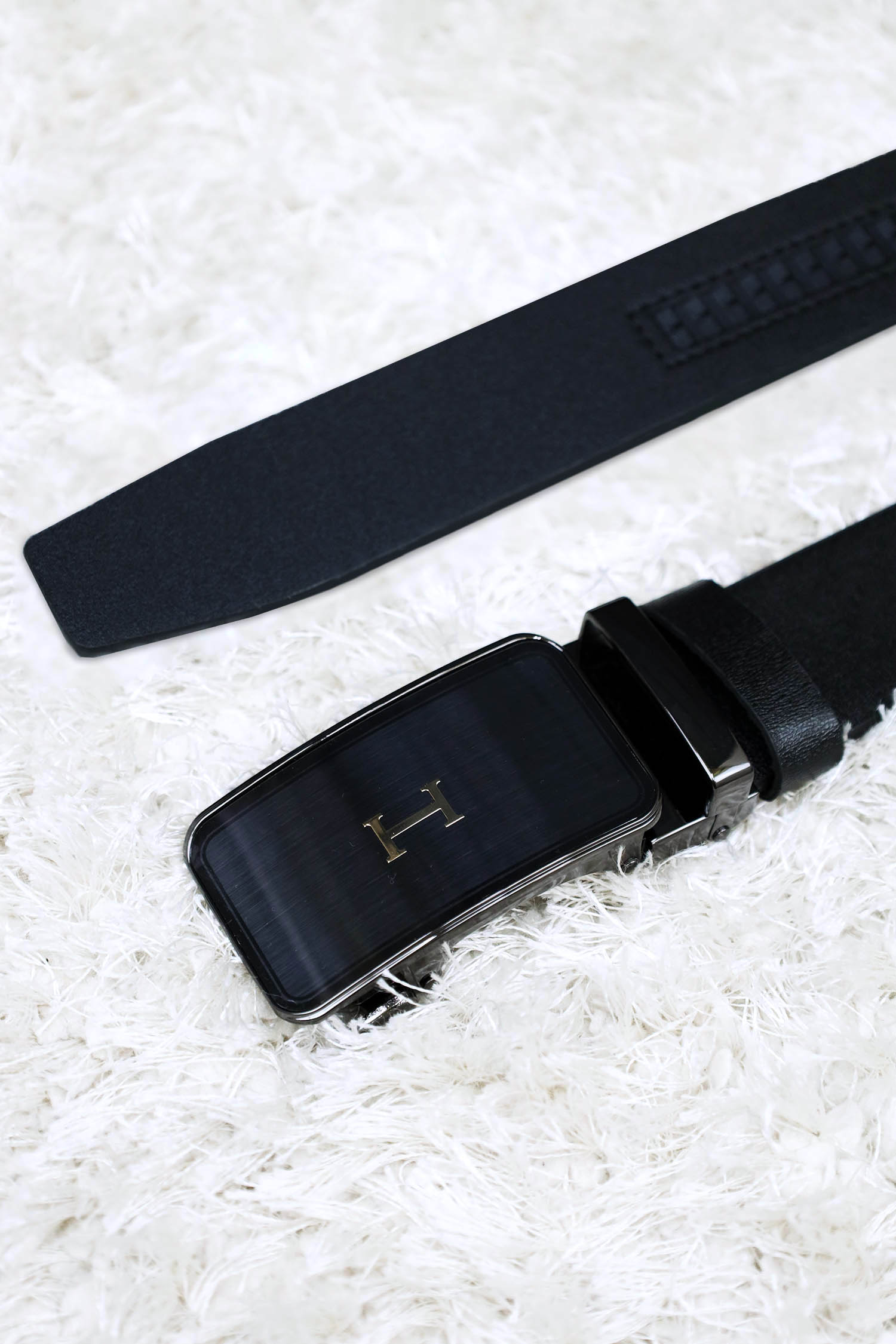 Hrmes Metal Alloy Automatic Buckle Branded Belt