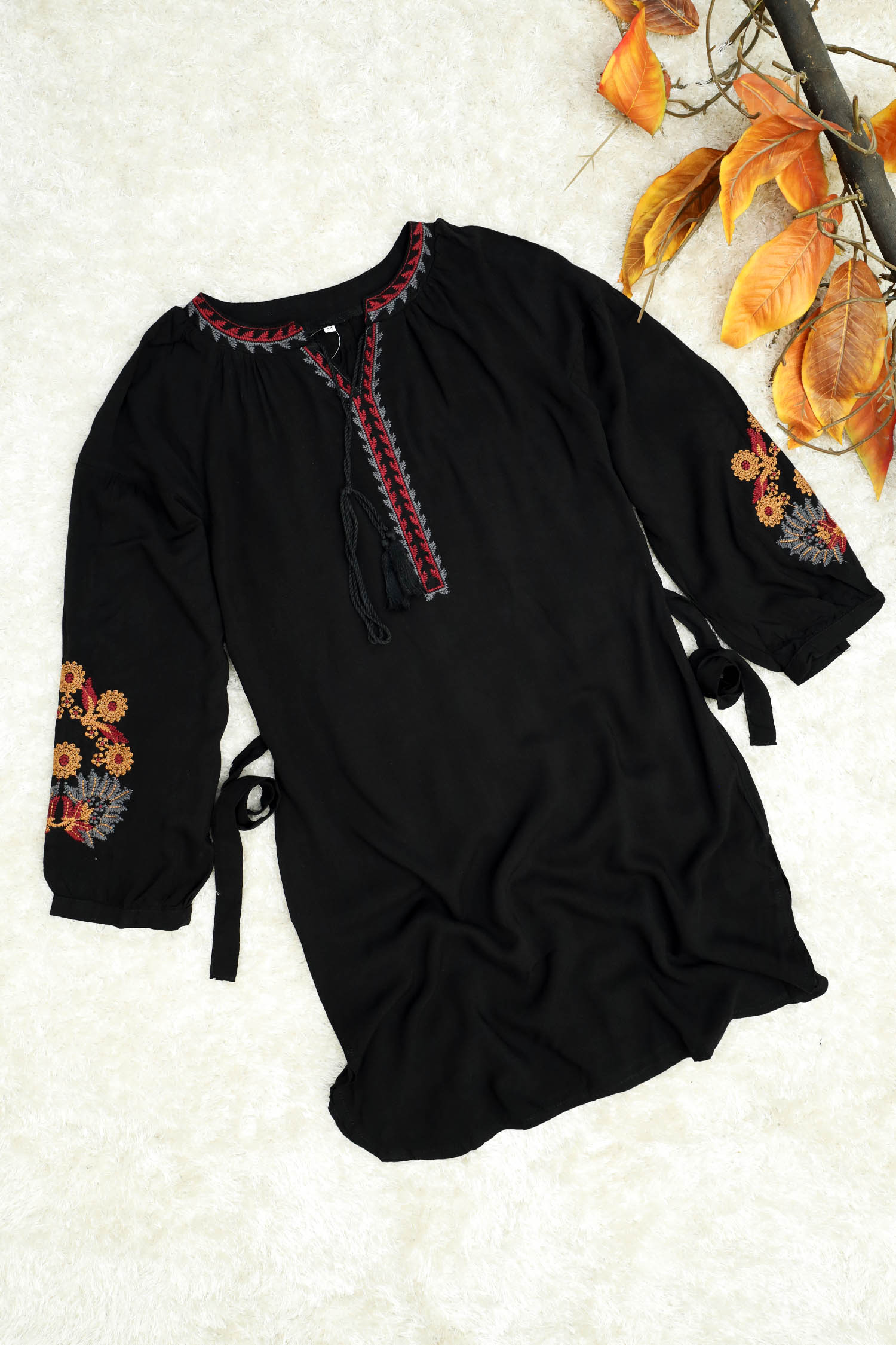 Embroidered Design Floral Aztec Turkish Imported Top