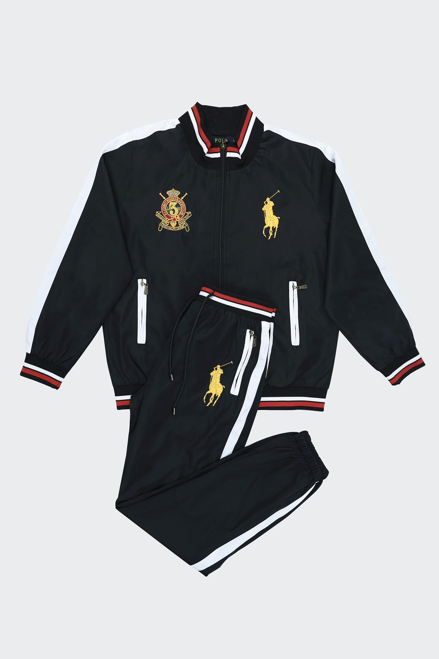 Polo Front Embroidered Logo Zipper Tracksuit