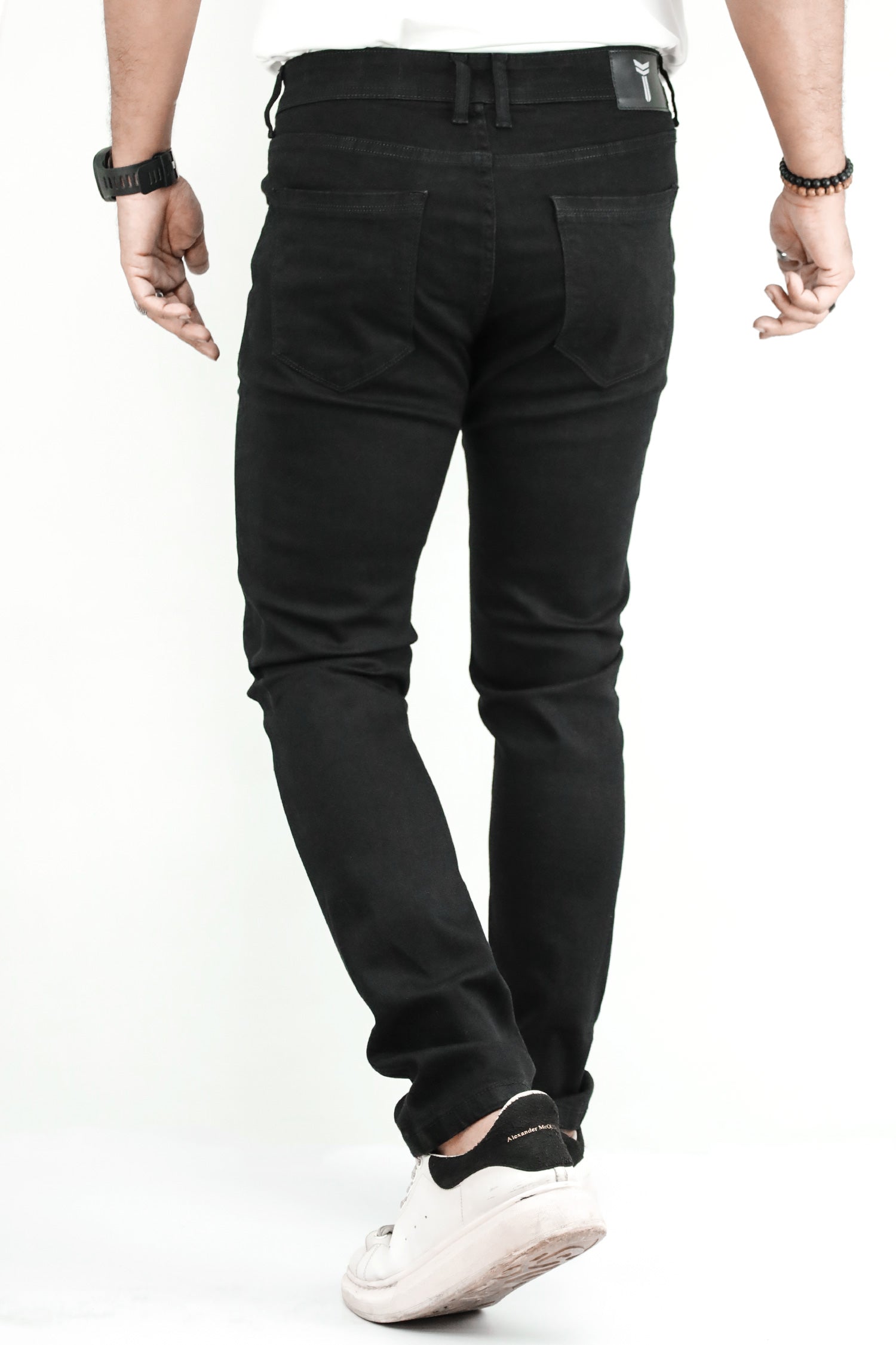 Plain Turbo Slim Fit Jeans In Black