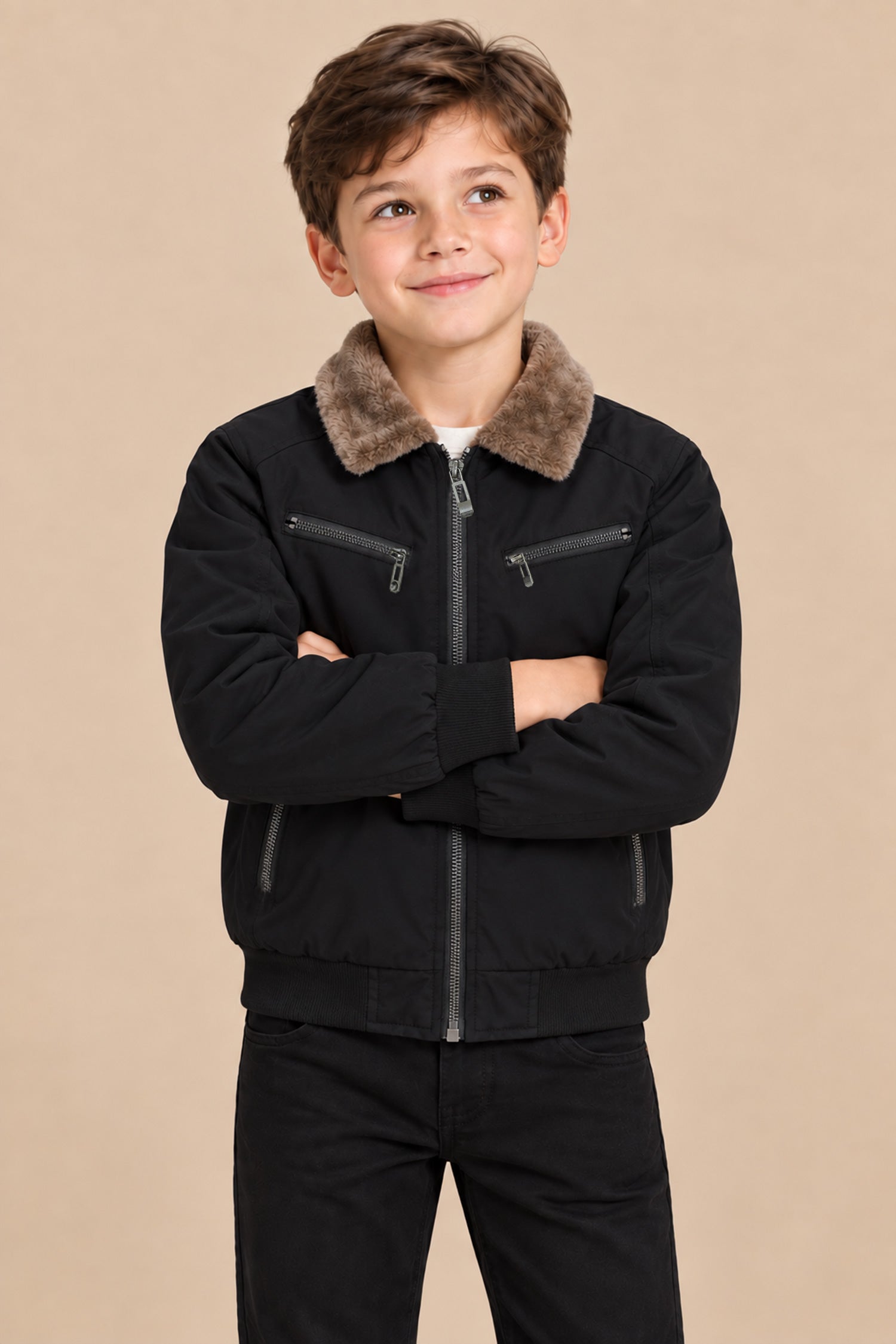 Fur Collar Imported Kid's Puffer Jacket