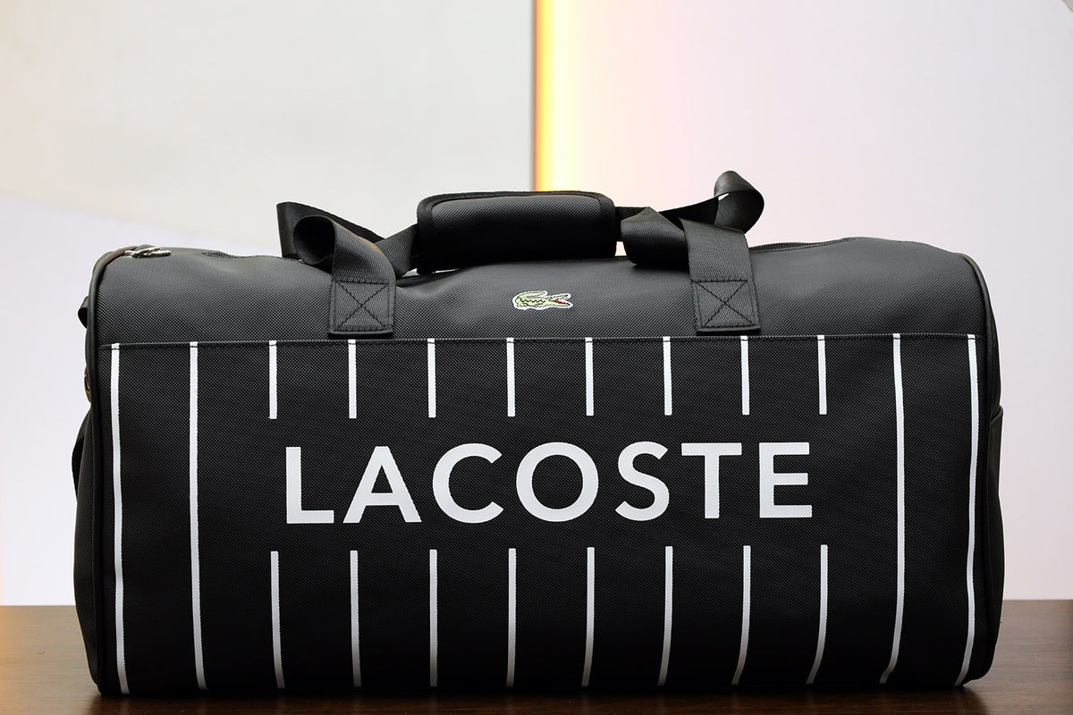 Lacste Imported Signature Lining Travel bag in Black