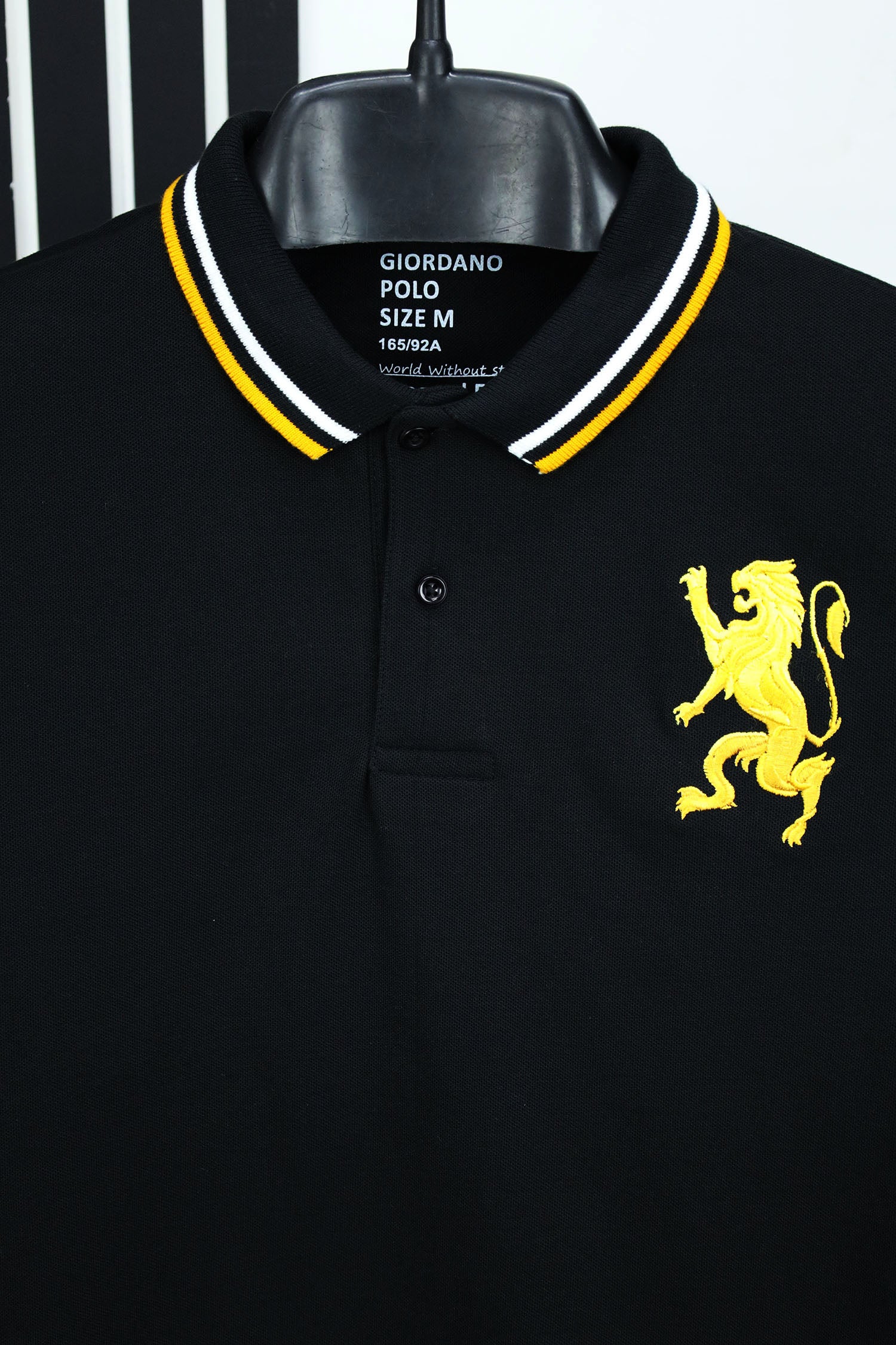 Giordno 3D Lion Striped Men's Polo Shirt