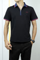 Turbo Record Zip Collar-Block Men's Polo Shirt